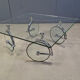 Glass coffee table with wheels, 1980s