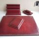 Parure bureau cuir vintage