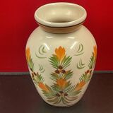 Quimper earthenware vase with floral decoration 19 cm