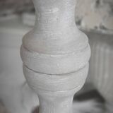 Whitewashed effect torchiere on wood