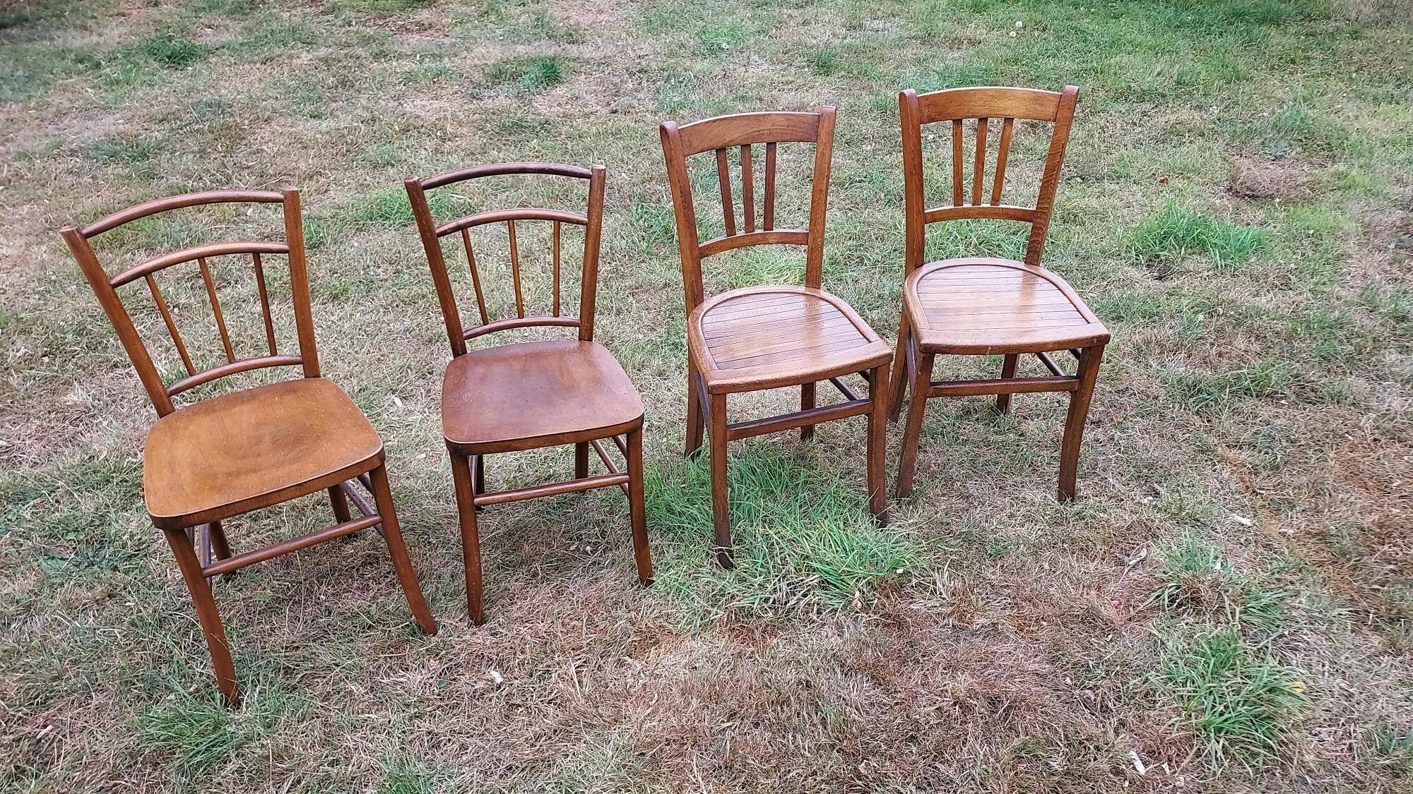 Set of four vintage bistro chairs
