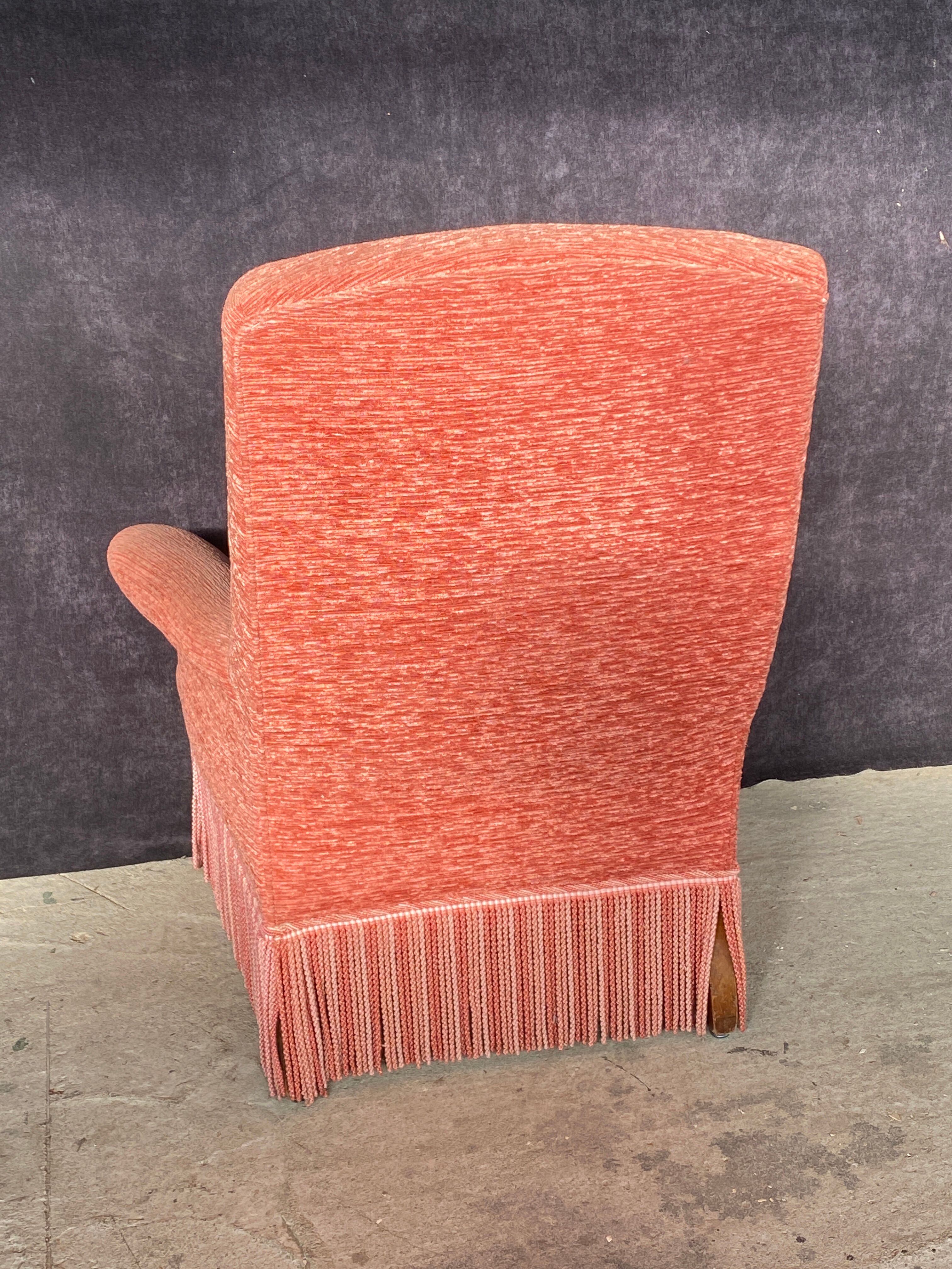 Pink velvet armchair