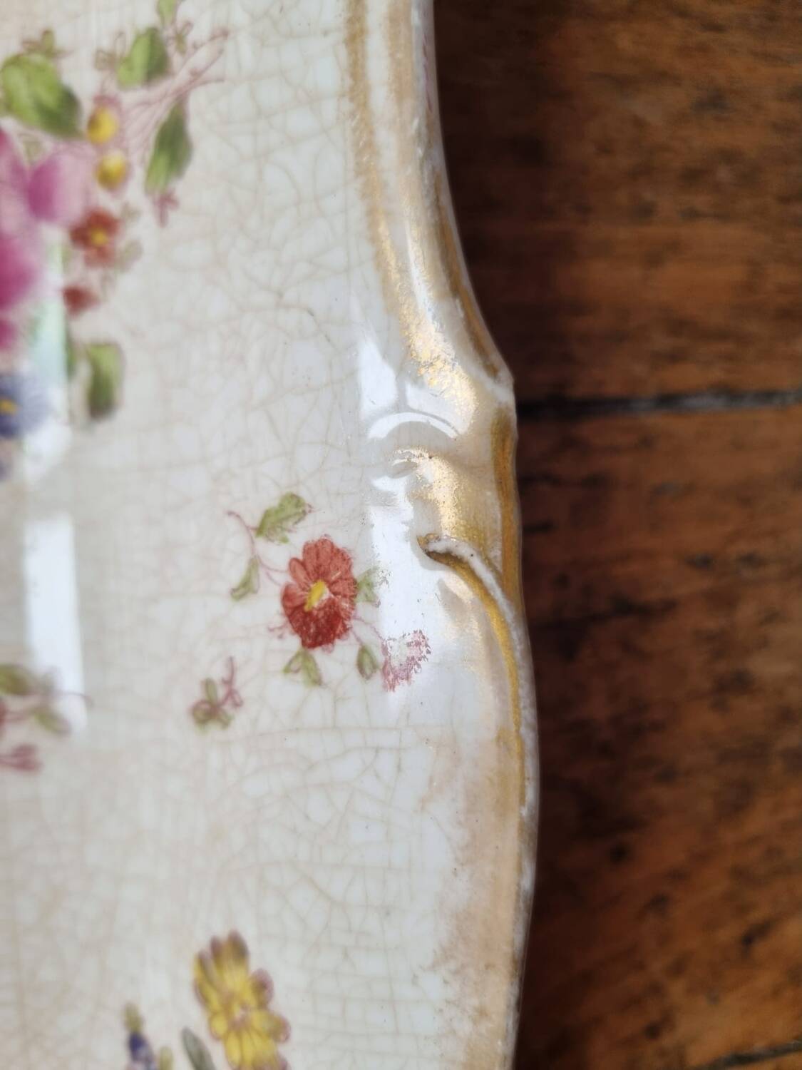 Late 19th century floral porcelain tray
