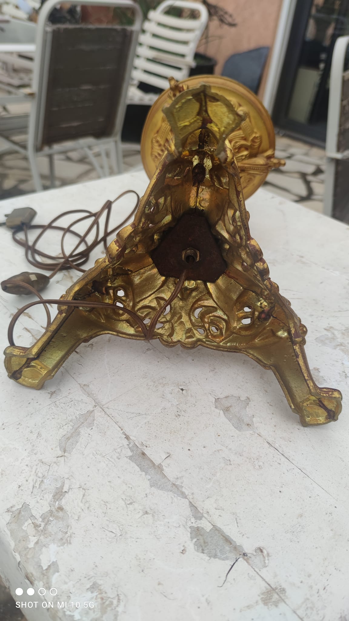 Pied de lampe en bronze du XIX siècle