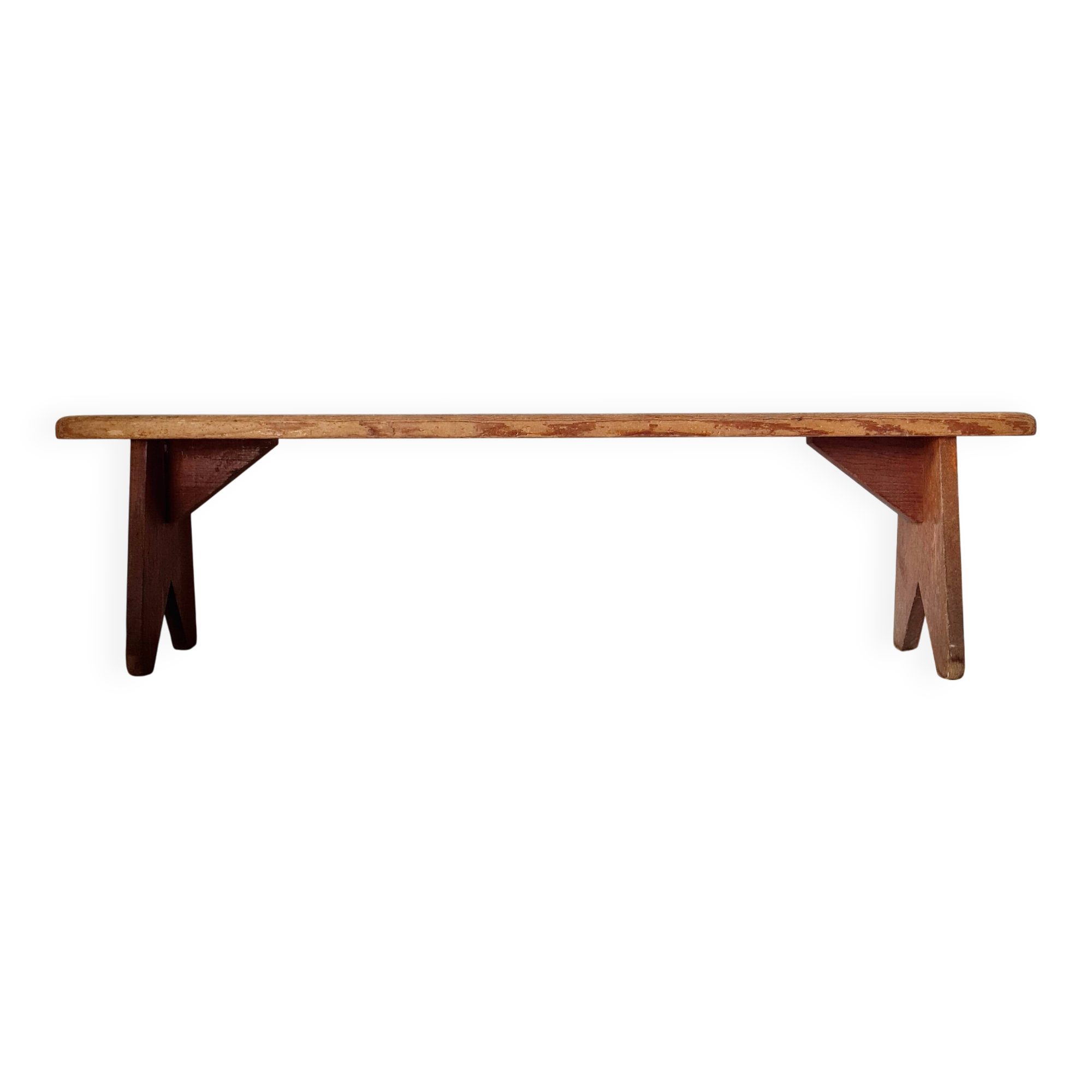 Old farmhouse bench in solid wood - 128 cm