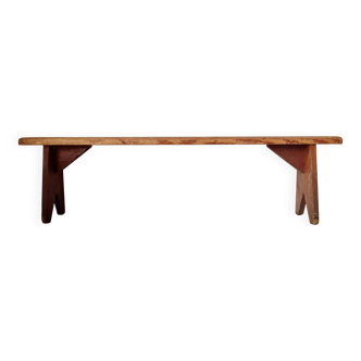 Old farmhouse bench in solid wood - 128 cm