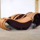 Canapé lounge vintage sculptural en cuir cognac, France 1980