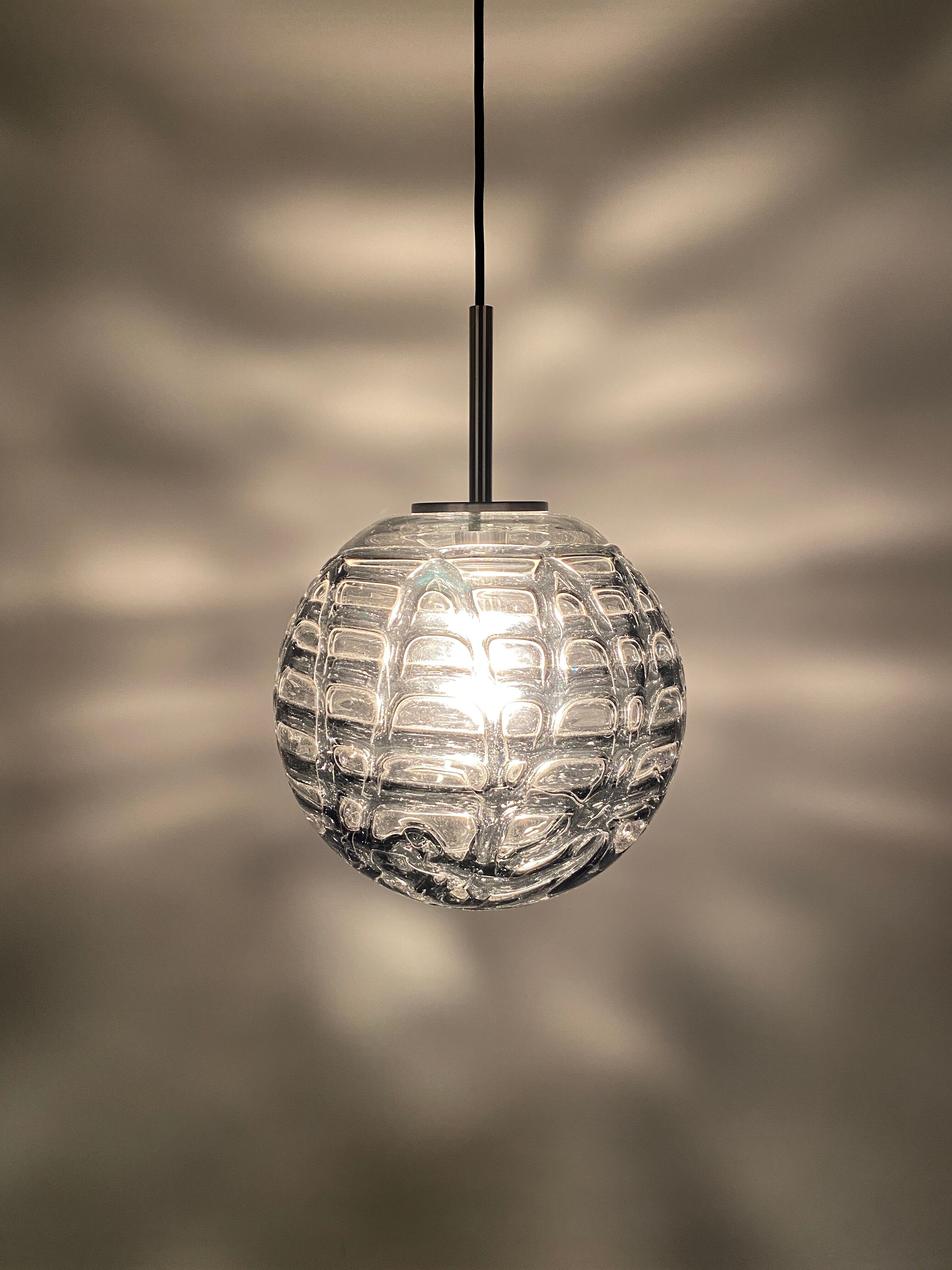 Murano glass ball pendant lamp by Doria Leuchten 1960