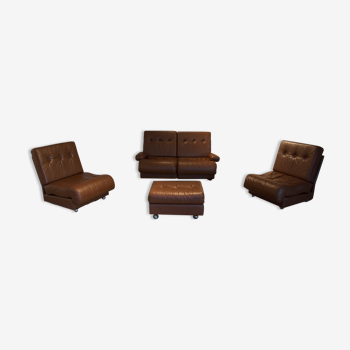 Modular leather sofa set 1970'