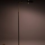 Lampadaire halogène en laiton à bras oscillant années 1980 Allemagne