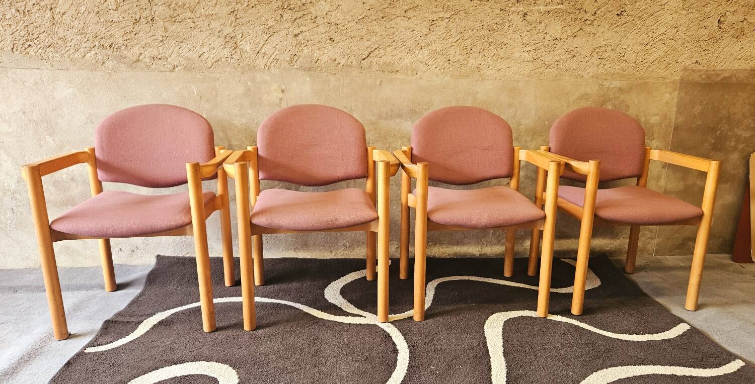 Set of 4 bentwood armchairs from the 1980s