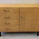 Scandinavian vintage chest of drawers from the 60s in light oak