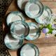 Set of 8 vintage flat plates in iron earth, model Narcisses de Saint Amand (LOT1)