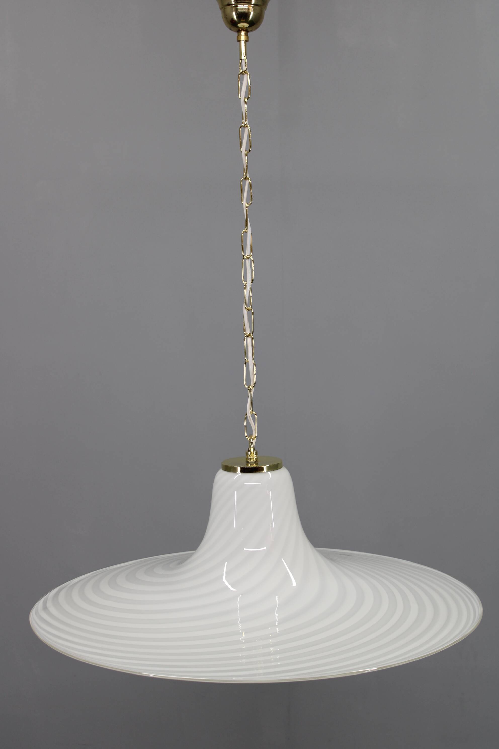 1970s Glass Pendant light By Venice Glass, Italy