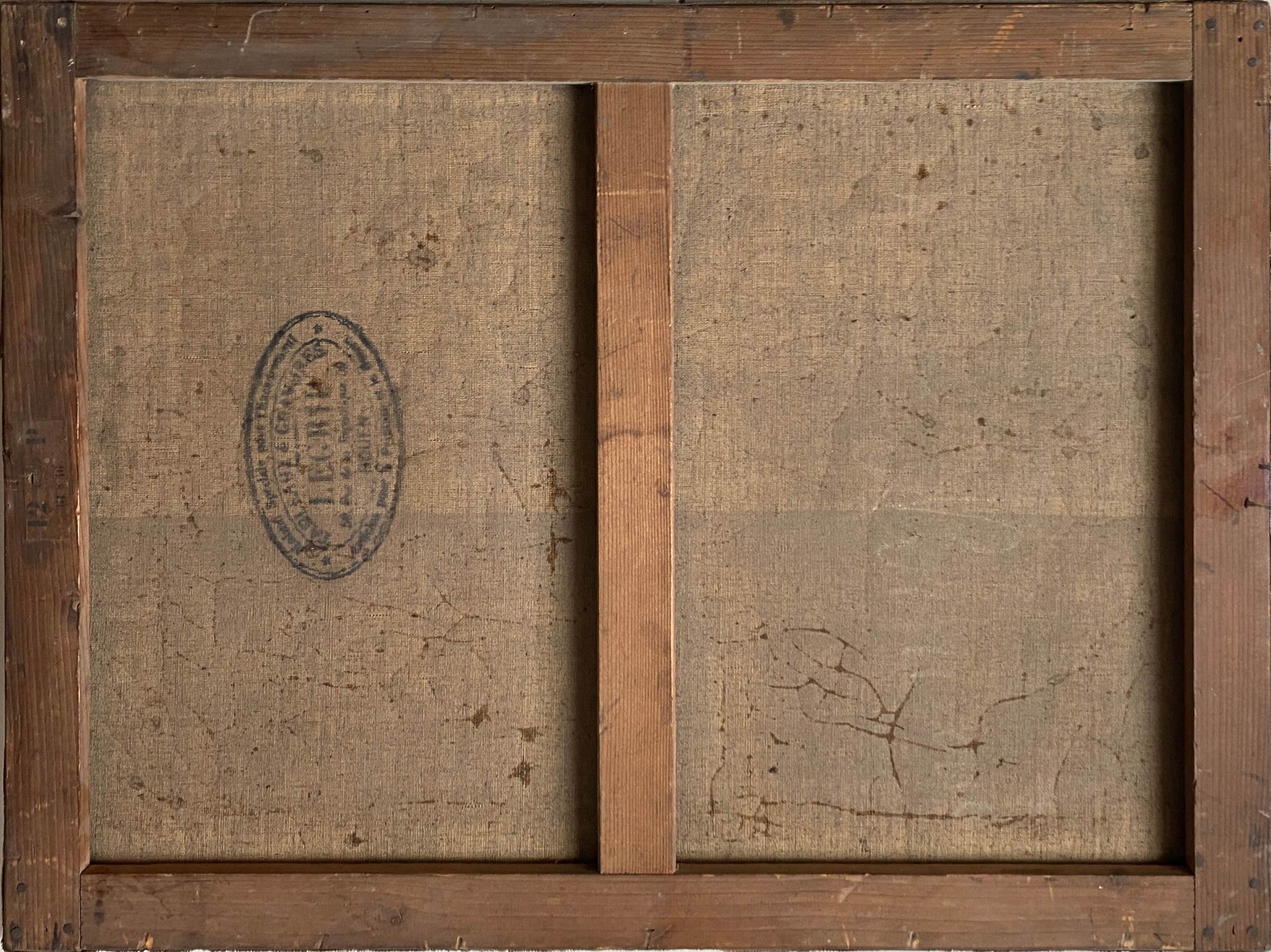 Tableau HST "Maison rouge en bord de rivière" signé C. Normand début XX°