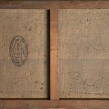 Table HST "Red house by the river" signed C. Normand early XX°