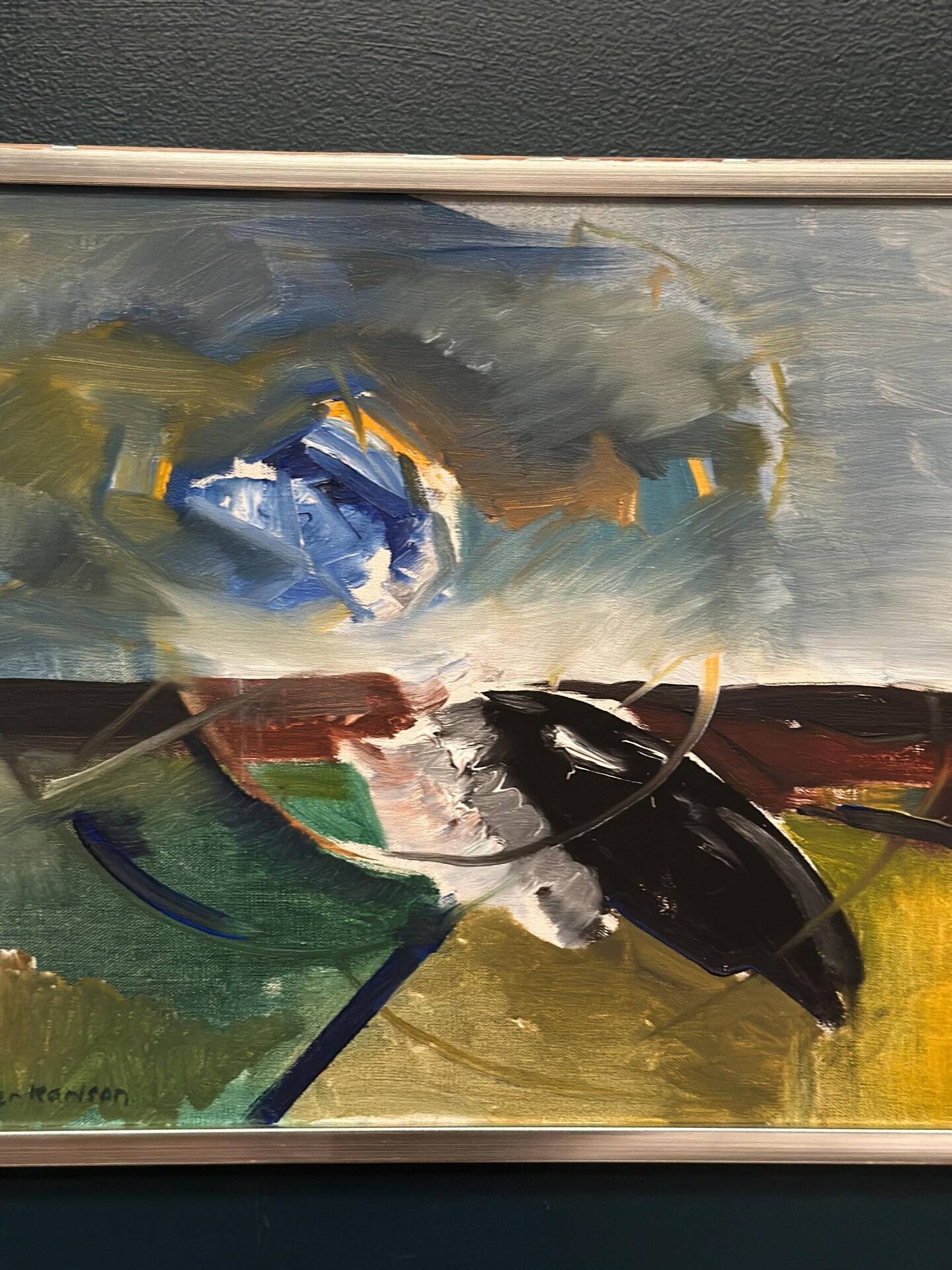 Huile sur toile originale suédoise – “Composition” par Holger Karlson