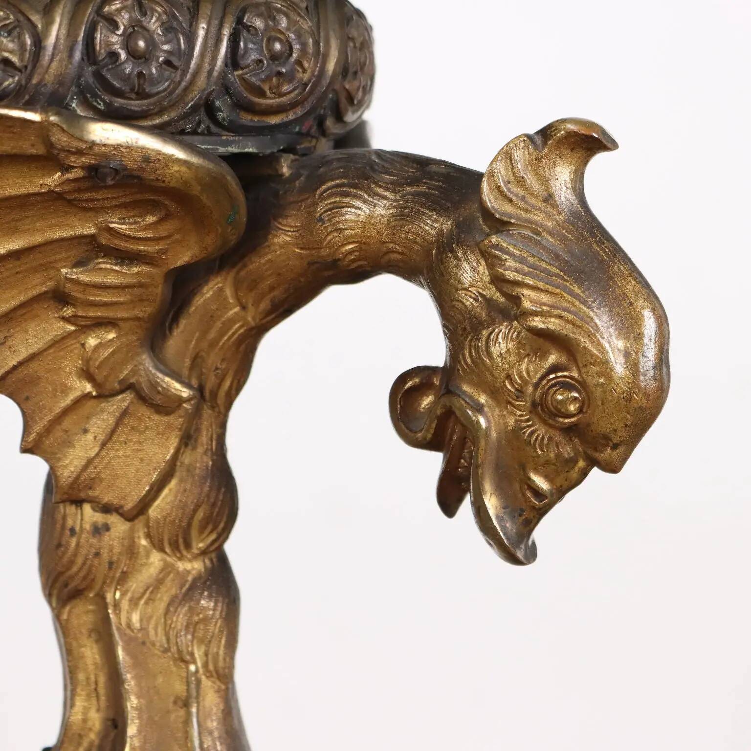 Table basse ancienne Middle Victorian en bronze et papier mâché, Angleterre, XIX Century