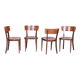Chaises Art Déco en hêtre et noyer de Thonet, années 1940, ensemble de 4