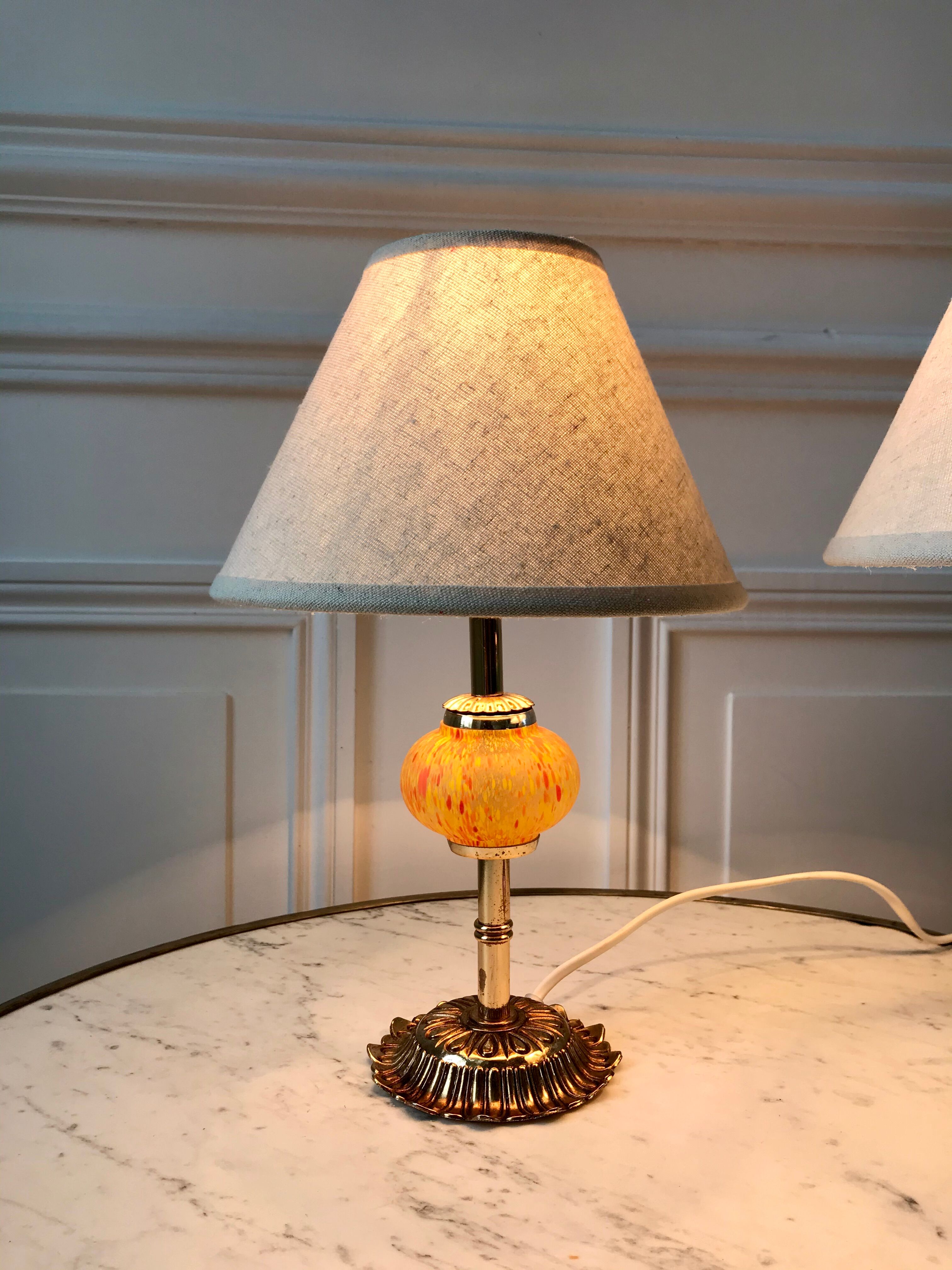 Pair of vintage murano glass lamp