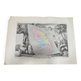 Carte illustrée ancienne colonies françaises La Martinique