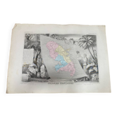 Carte illustrée ancienne colonies françaises La Martinique