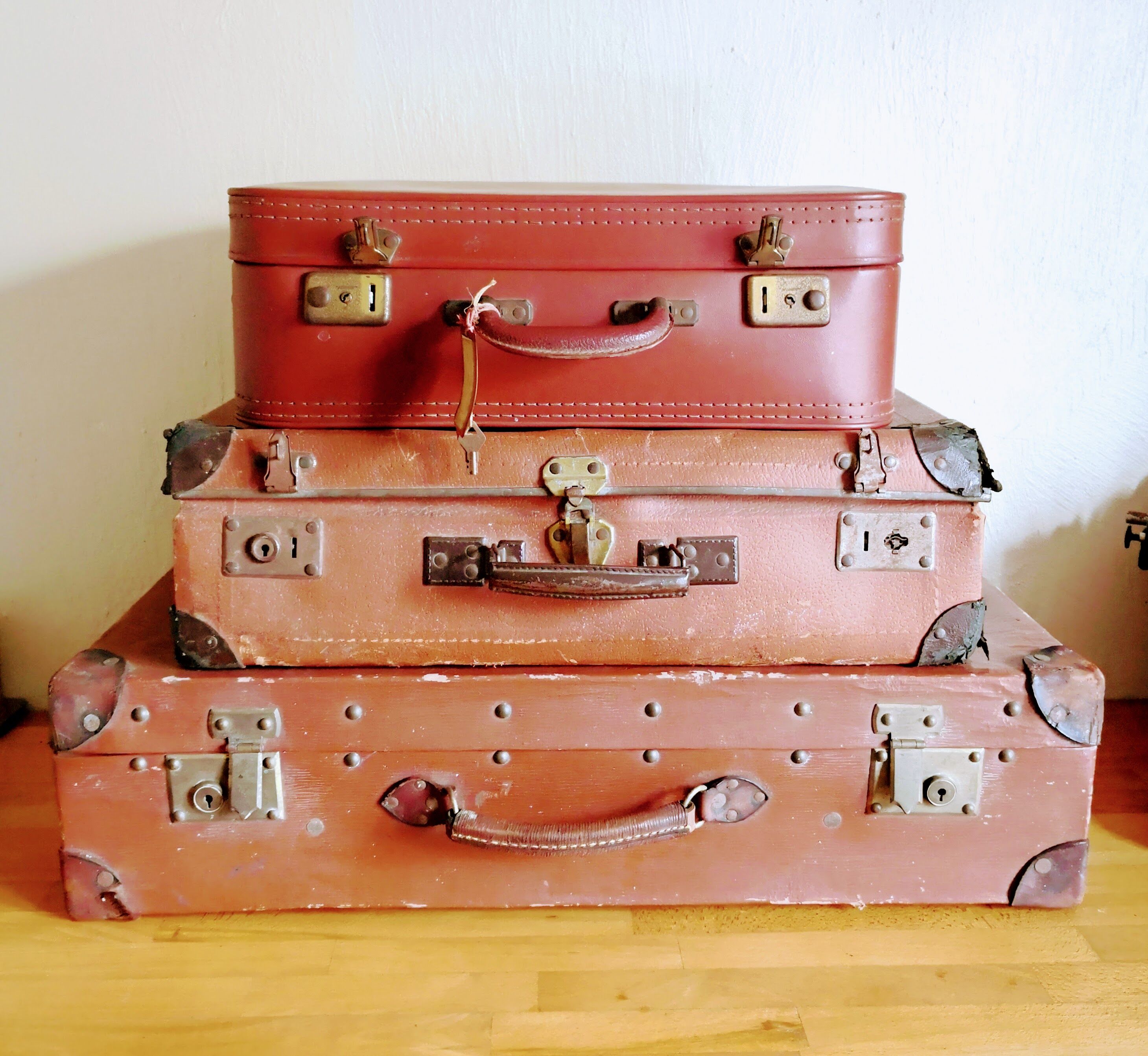 Old suitcase wood and leather