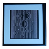 Tableau Vintage Art Optique – Linear Composition B&W – Frame 40x40cm