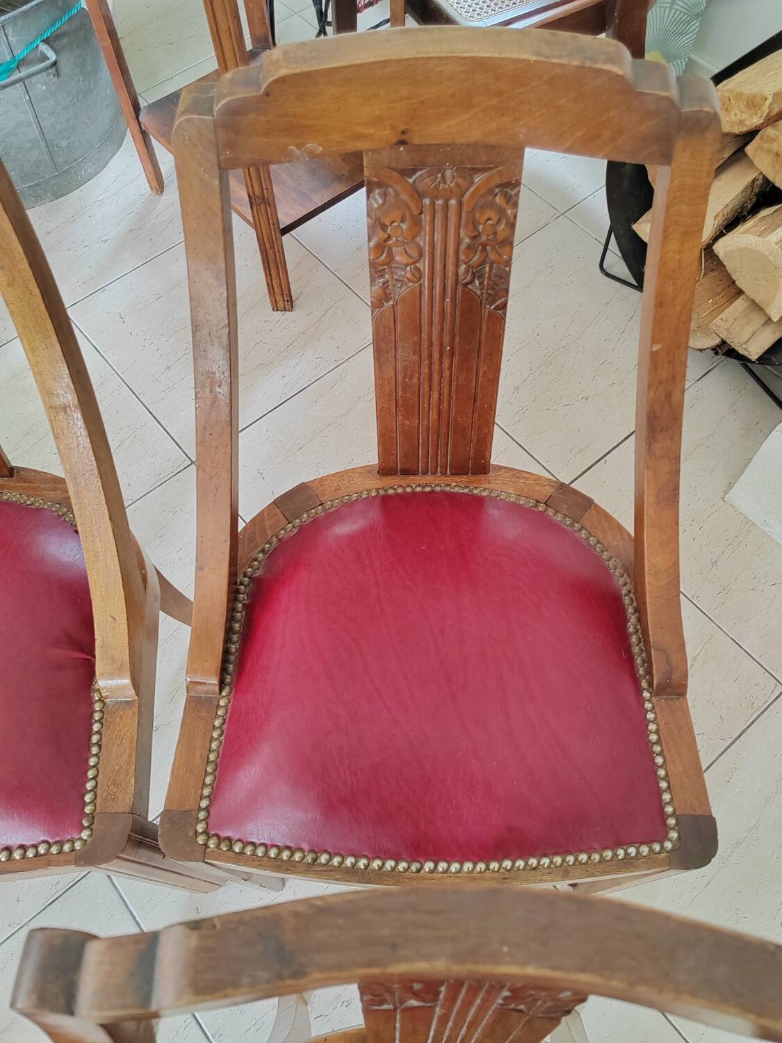 Antique Art Deco style gondola chairs