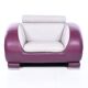 Leather armchair, hotel lounge, purple and gray, vintage