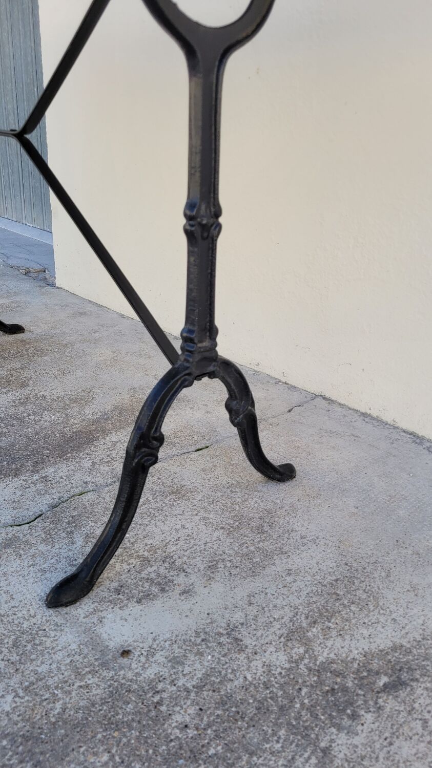 Cast iron bistro table and old oval marble top