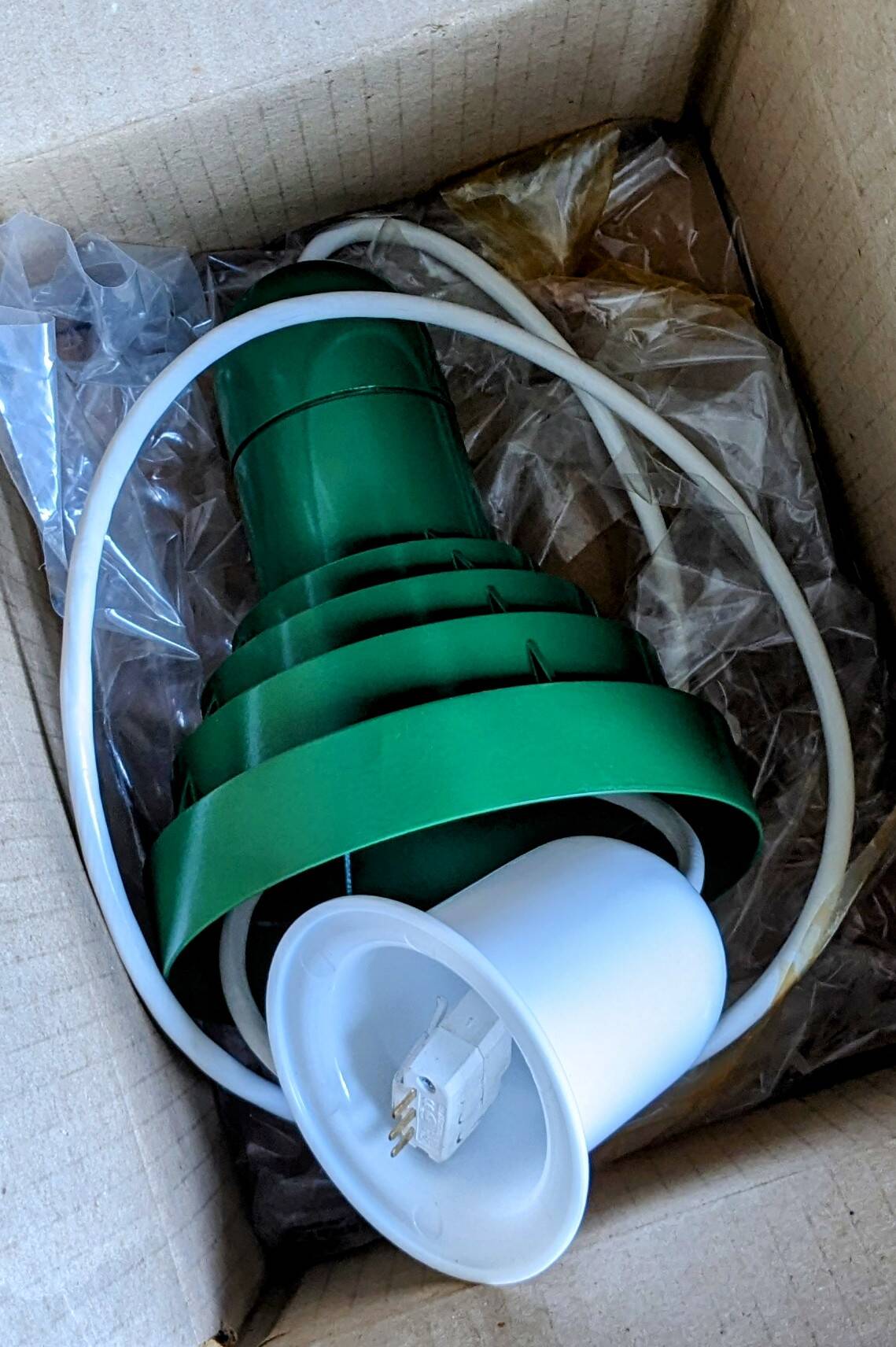 Green metal pendant light