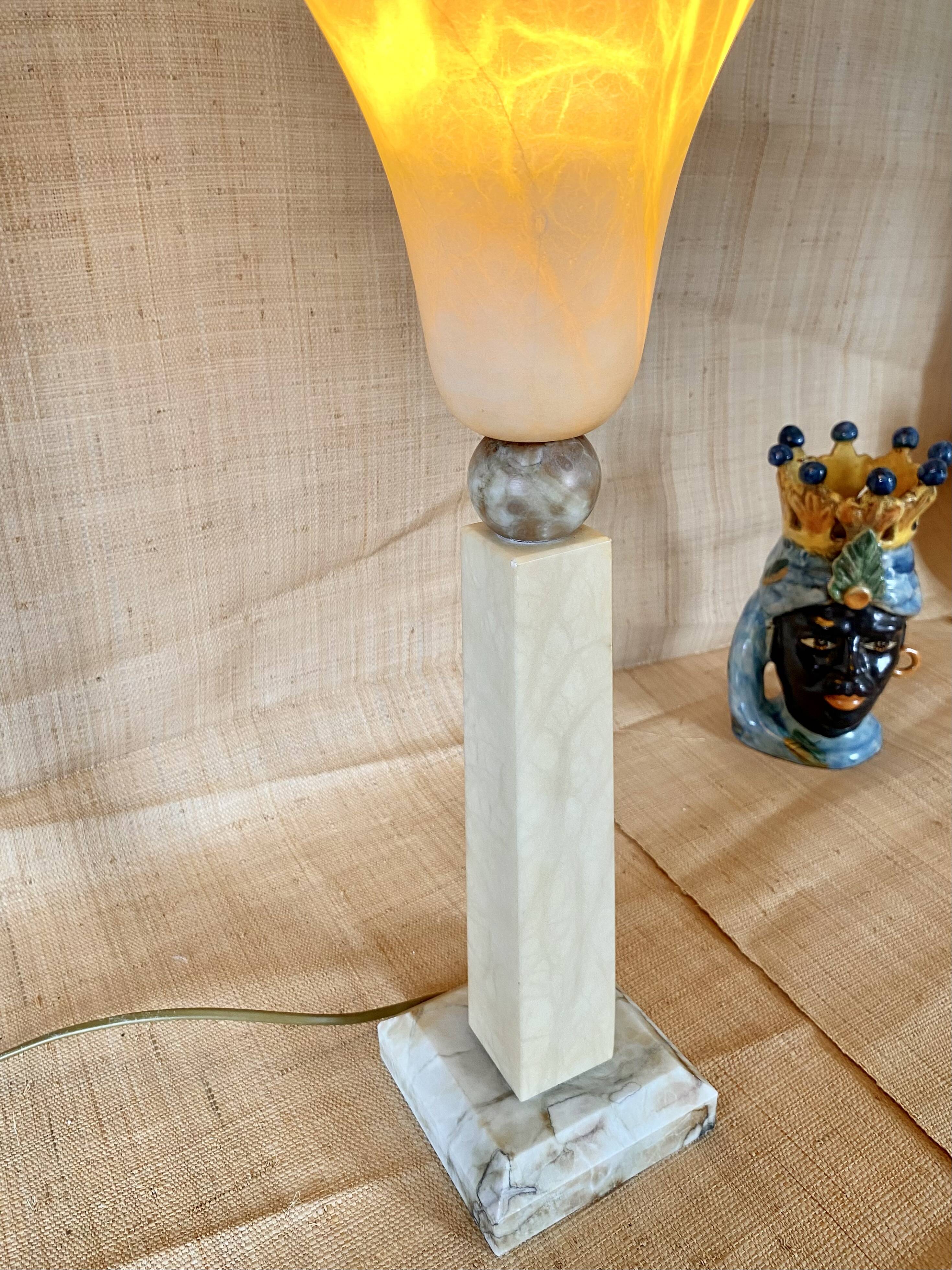 Alabaster lamp Pegasan, 1970s