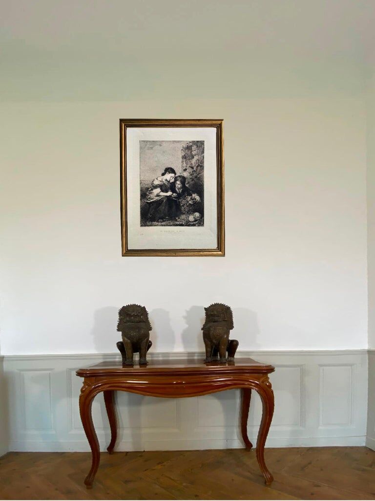 B.Esteban Murillo, "Les Marchands De Fruits", engraving by Albert Artigue, XIX