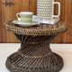 Bolster or small Diabolo stool in Rattan and Cannage