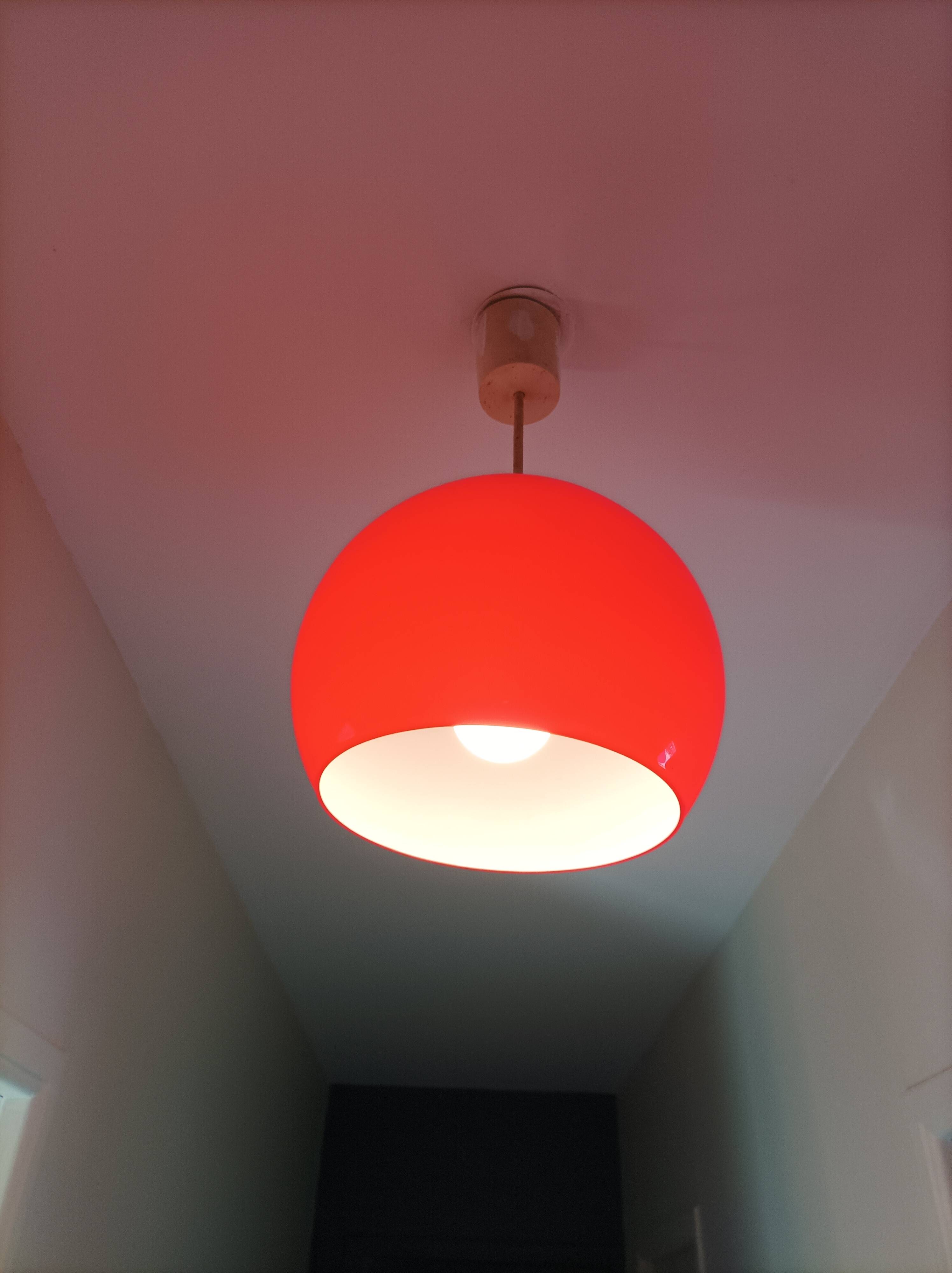 2 opaline ball suspensions, 1970s