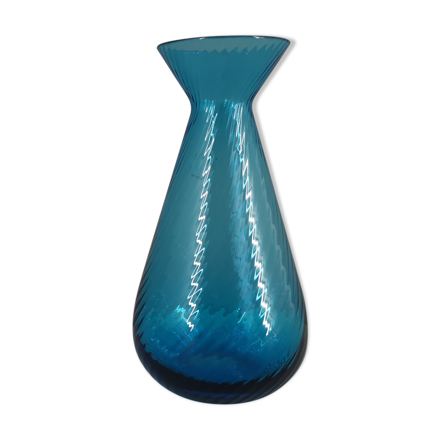 Blue blown glass vase from Venini