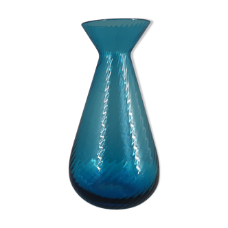 Blue blown glass vase from Venini