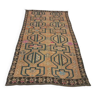 Kurdish Bohemian Vintage Kilim Runner
