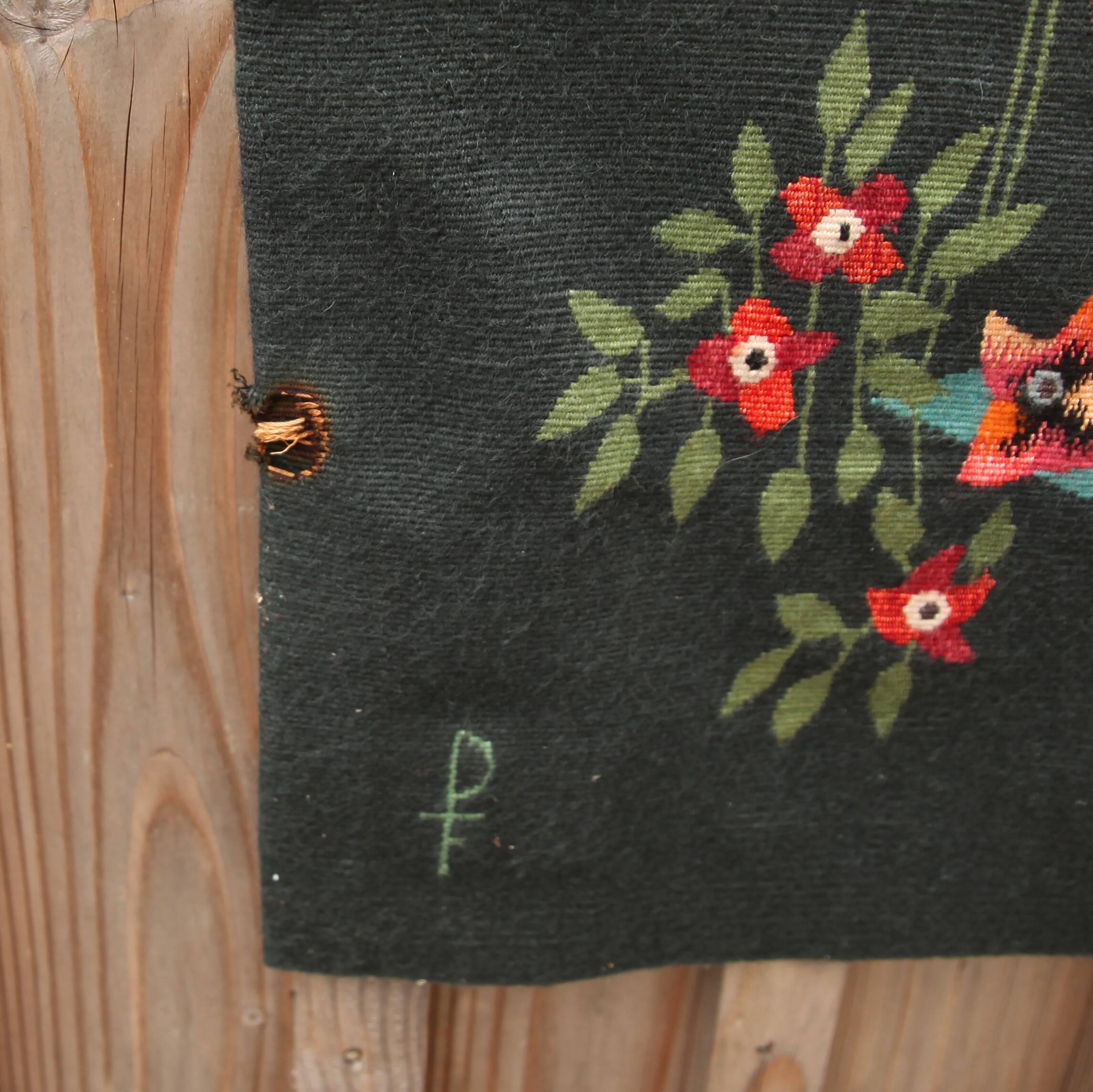 Aubusson tapestry with floral decoration Carton de Caly