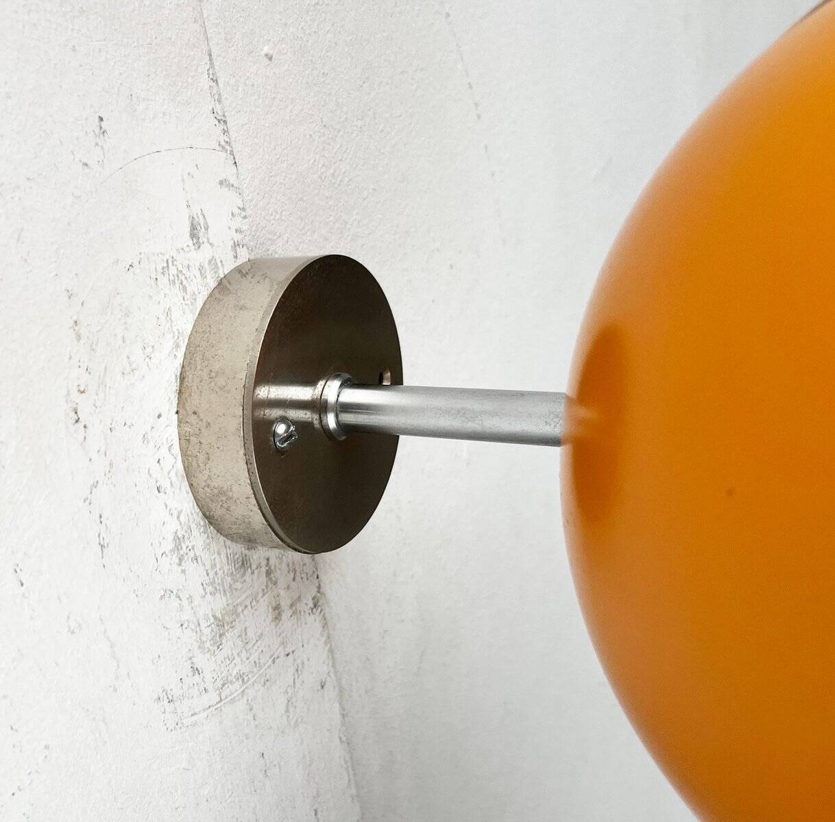 Mid-century Danish space age yellow ball wall lamps by Louis Poulsen, 1960s, set of 3.