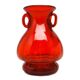 Mid-century modern vase, red glass, designed by J. Słuczan-Orkusz, Poland, 1970s
