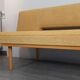 Sofa and daybed in beech and mustard fabric by Miroslav Navratil, vintage Czechoslovakia 1960s