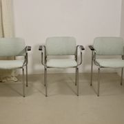 Set de 3 de chaises tubulaires en acier chromé, datant de 1970.Ref Amanda
