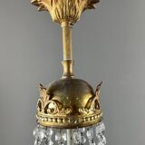 Pair of bronze and crystal chandelier pendants, late 19th century.