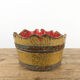 Antique cocked painted wooden bucket wash tub German Folk art