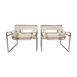 Pair of Wassily armchairs in canvas, Gavina edition, 1964