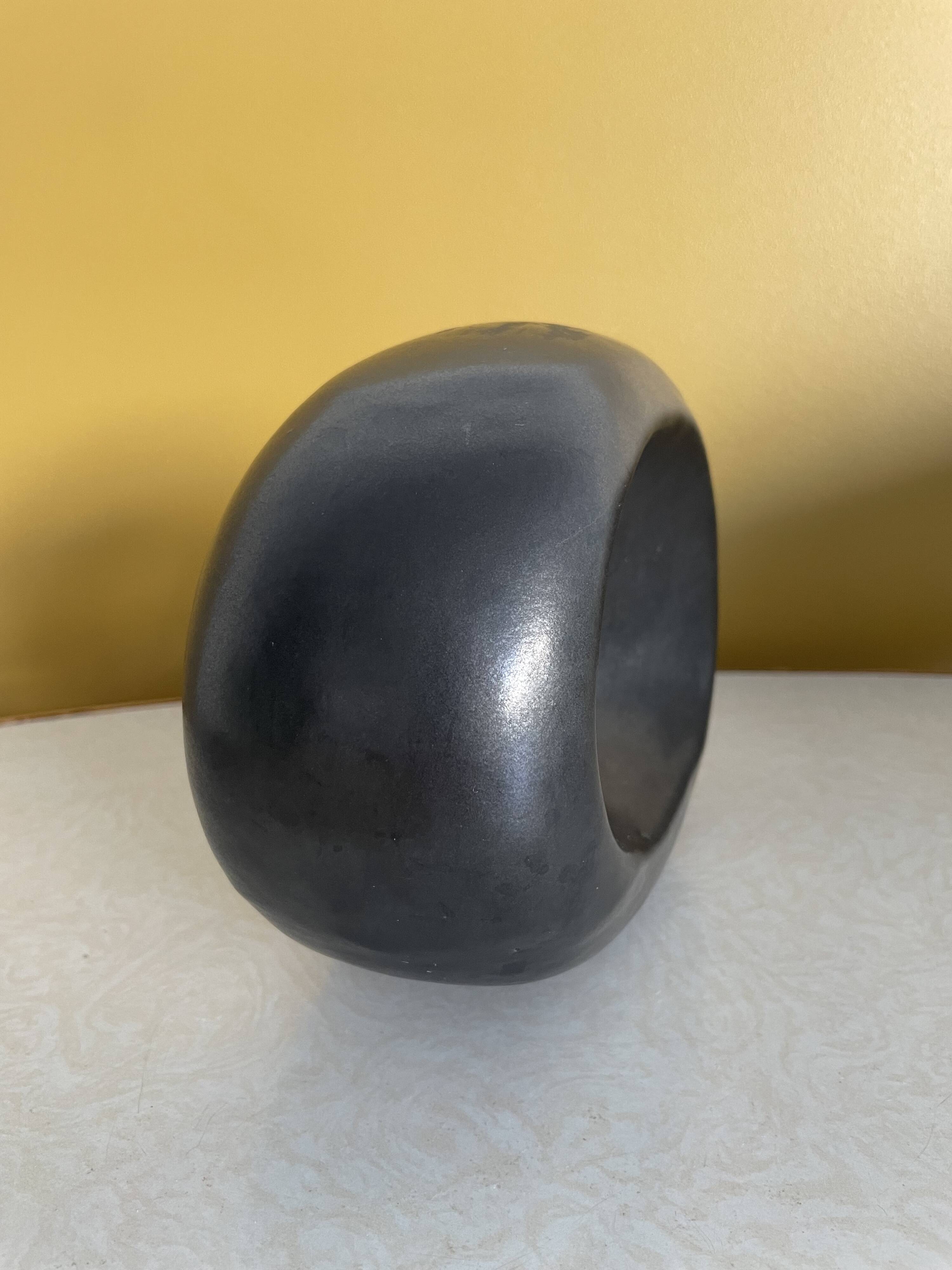 Matte black ceramic vase