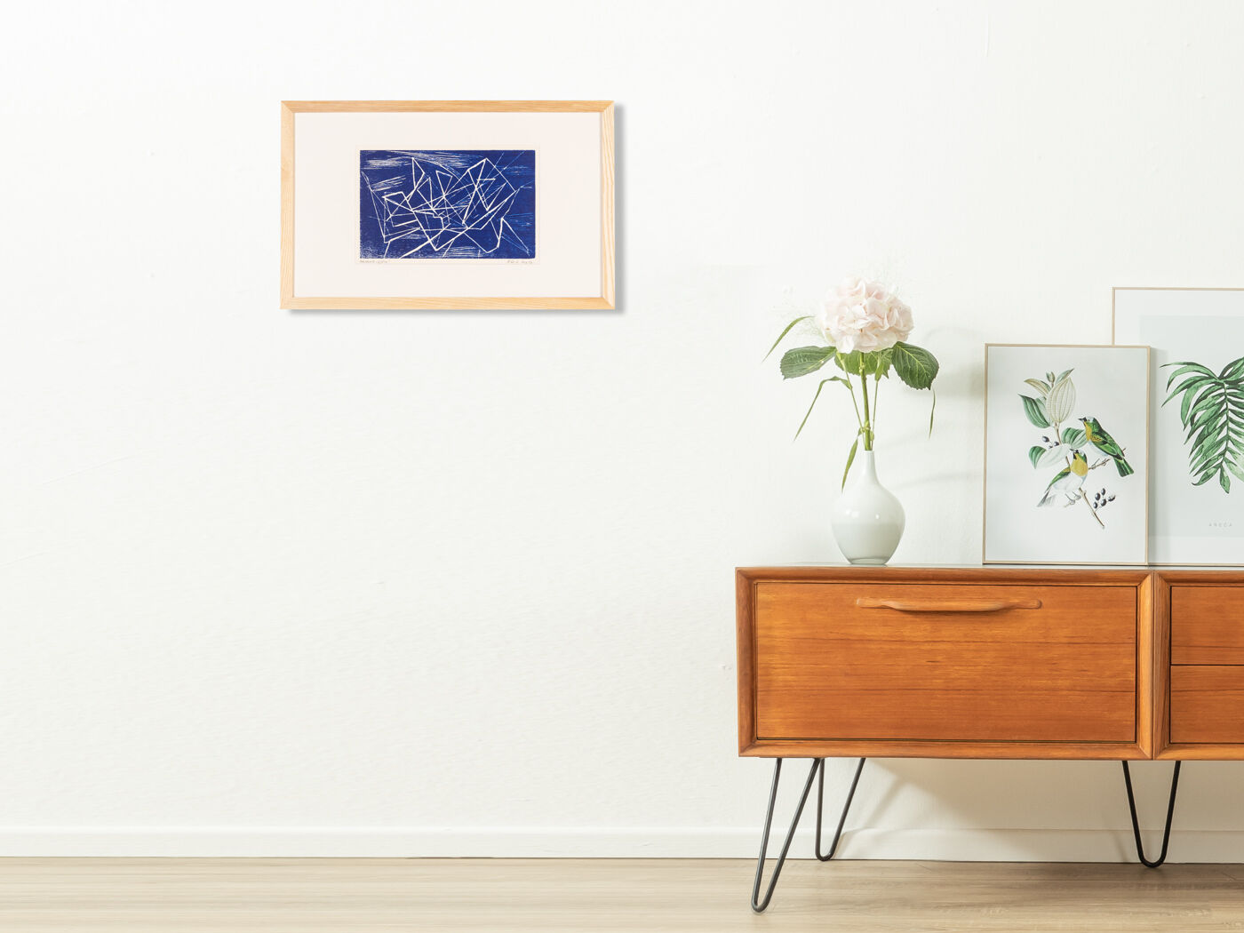 Netz, Wood Cut on Paper, 57 x 36 cm