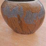 Art Deco style enameled metal vase
